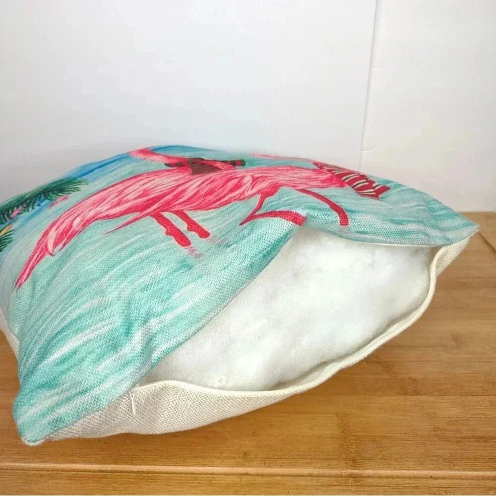 Flamingo Holiday Pillow